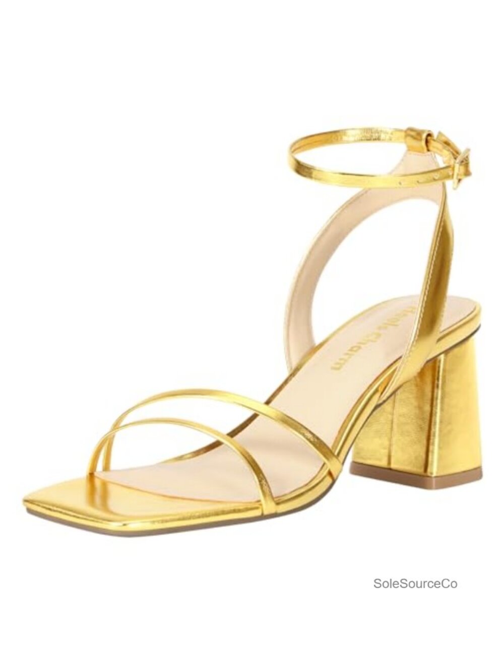 Chunky Block Heel Sandals 2.95" Open Toe Ankle Strap Strappy Dress Sandals for